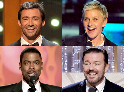 Ricky Gervais, Hugh Jackman, Ellen DeGeneres, Chris Rock Ricky Gervais, Hugh Jackman, Ellen DeGeneres, Chris Rock
